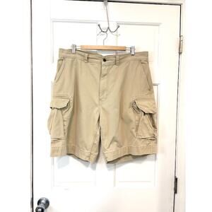 POLO Ralph Lauren Cargo Shorts Men's Sz 38 Tan Khaki Classic Chino 10" Inseam